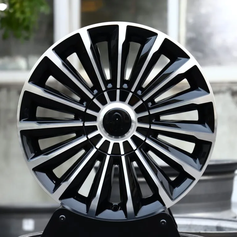 Porsche 911 wheels – Matte Silver Multi-Spoke Directional Milled Machined Face, front view