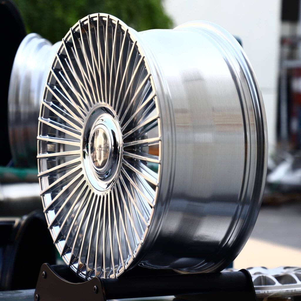 5x120 wheels – Matte Silver Multi-Spoke, side view