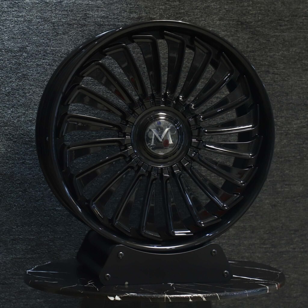 AITO M7 wheels – Matte Silver Multi-Spoke, angled view