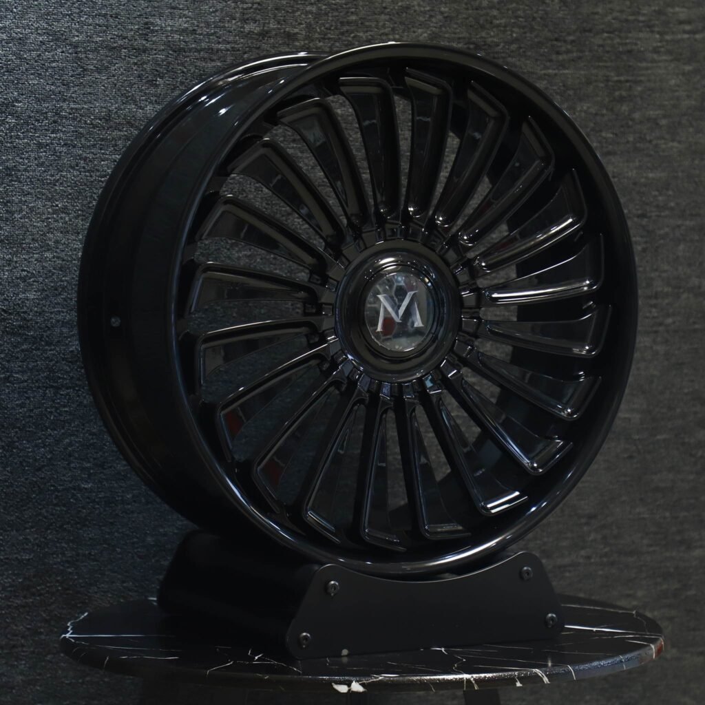5x120 wheels – Matte Silver Multi-Spoke, side view