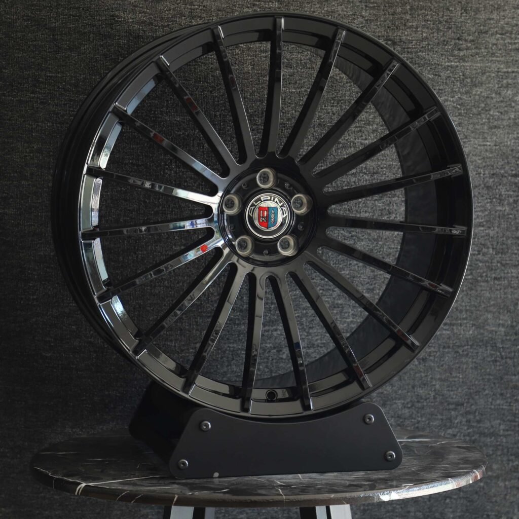 BMW 5 Series wheels – Matte Silver Multi-Spoke, angled view