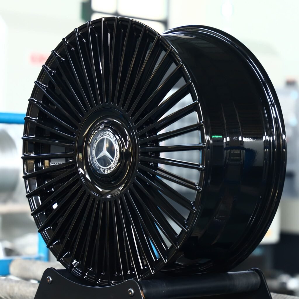5x114.3 wheels – Matte Silver Multi-Spoke, side view