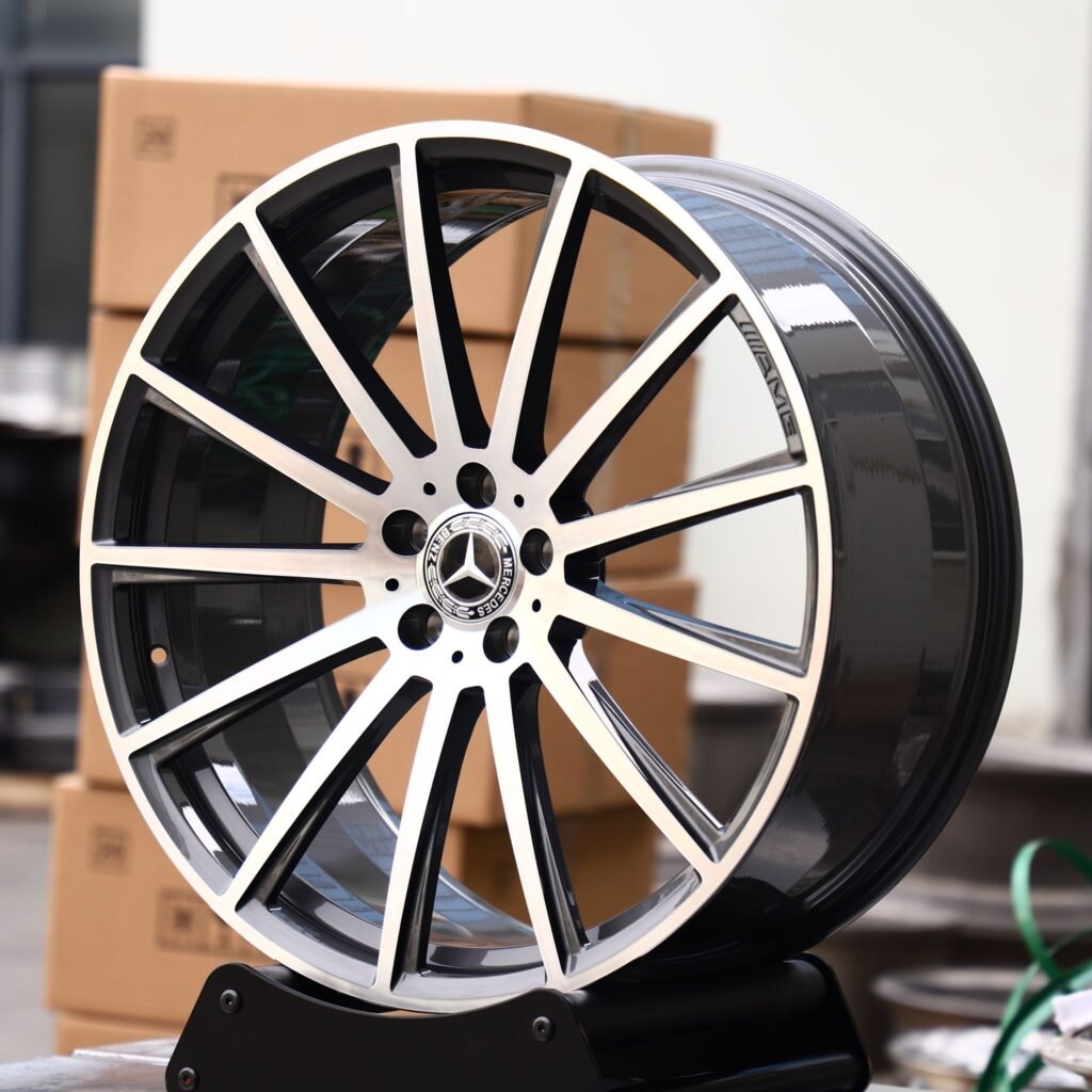 Mercedes-Benz S-Class wheels – Matte Silver Multi-Spoke Machined Face, angled view