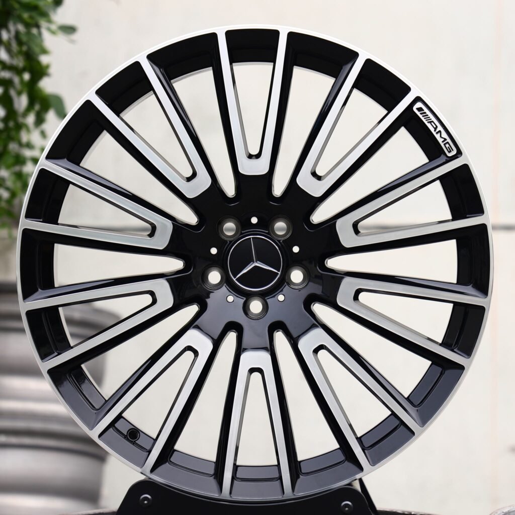 Mercedes-Benz E-Class wheels – Matte Silver Multi-Spoke Machined Face, front view