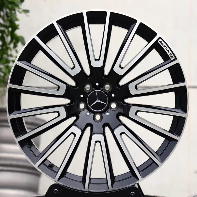 Mercedes-Benz E-Class wheels – Matte Silver Multi-Spoke Machined Face, front view