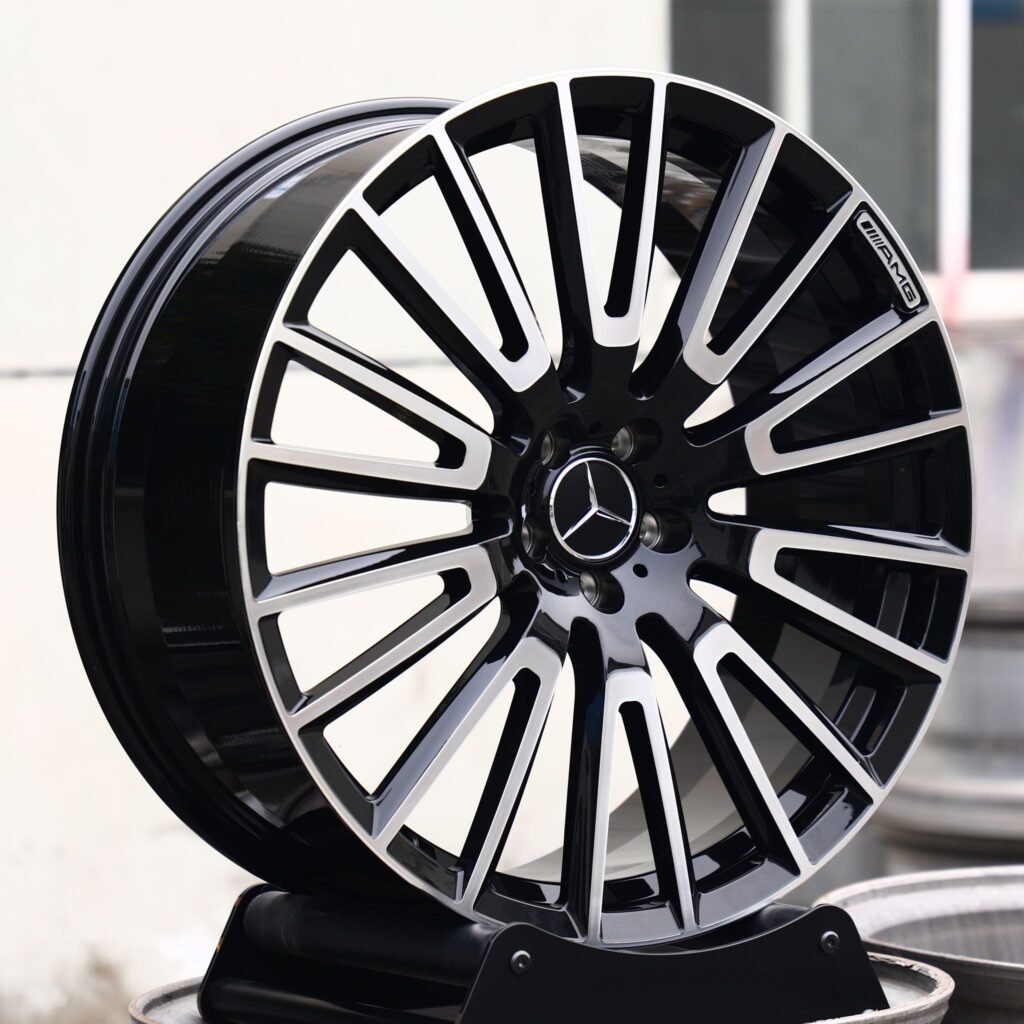 Mercedes-Benz S-Class wheels – Matte Silver Multi-Spoke Machined Face, angled view