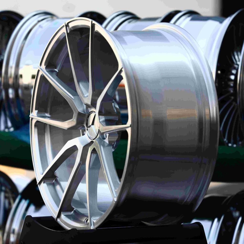 5x112 wheels – Matte Silver Petal (Mercedes-Benz OEM-Style), side view
