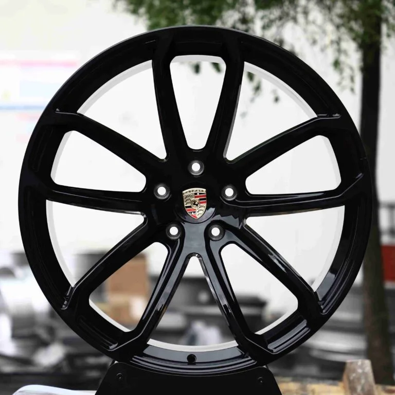 Porsche 911 wheels – Matte Silver Petal, front view