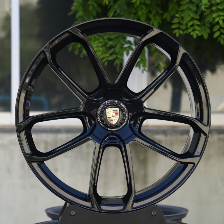 Porsche 911 wheels – Matte Silver Petal, front view