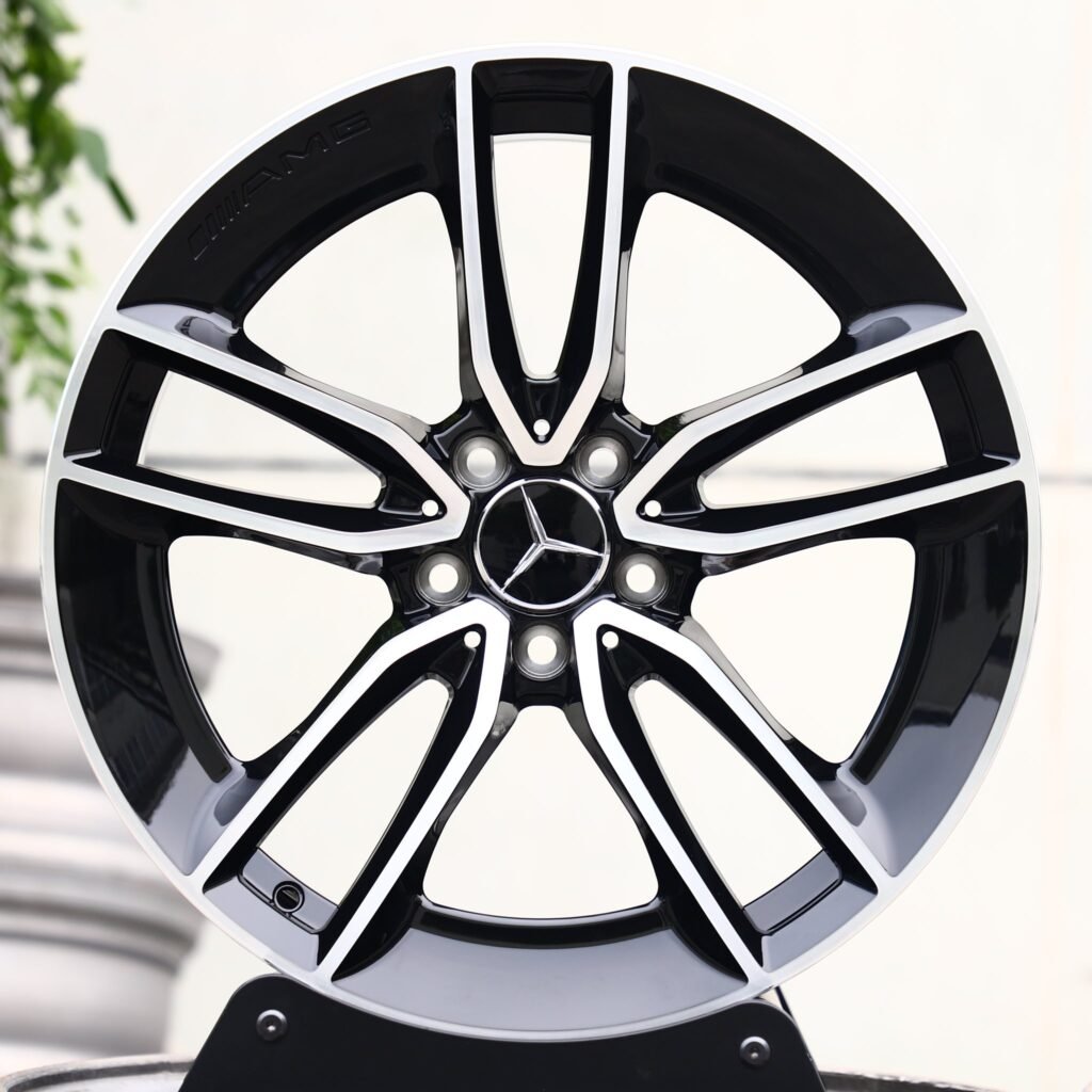 Mercedes-Benz E-Class wheels – Matte Silver Petal Machined Face, front view