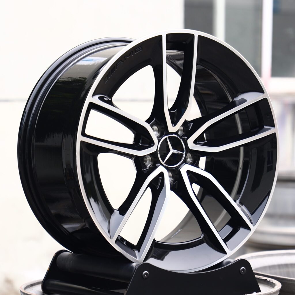 Mercedes-Benz S-Class wheels – Matte Silver Petal Machined Face, angled view