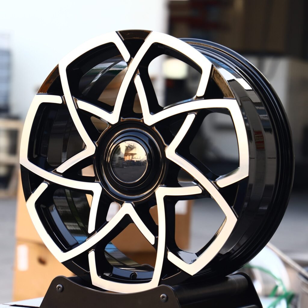 BMW M3 wheels – Matte Silver Petal Machined Face, angled view