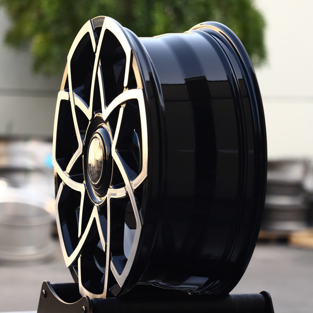 5x130 wheels – Matte Silver Petal Machined Face, side view