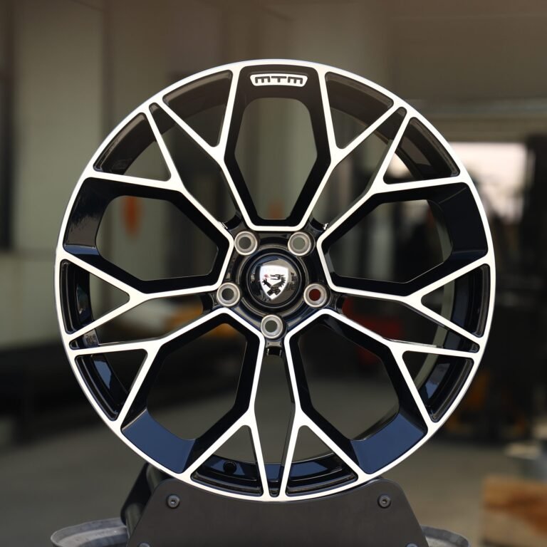 Audi A6 wheels – Matte Silver Petal-Spoke Machined Face, front view