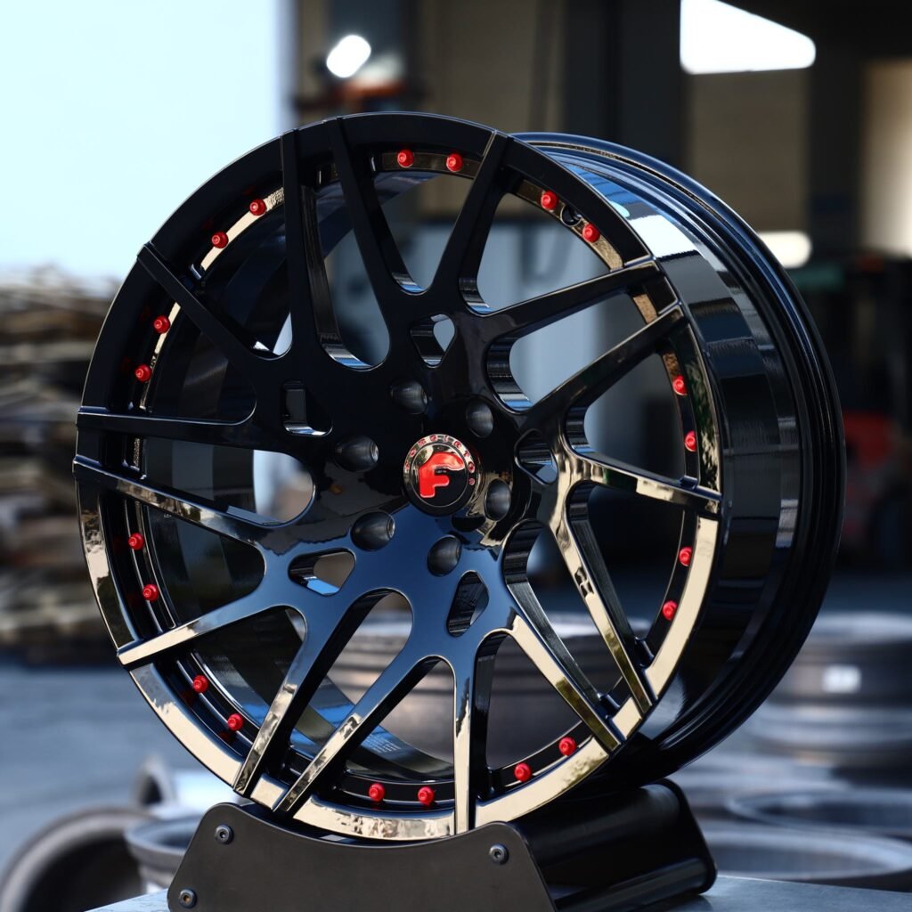 Toyota Tacoma wheels – Matte Silver Riveted, angled view