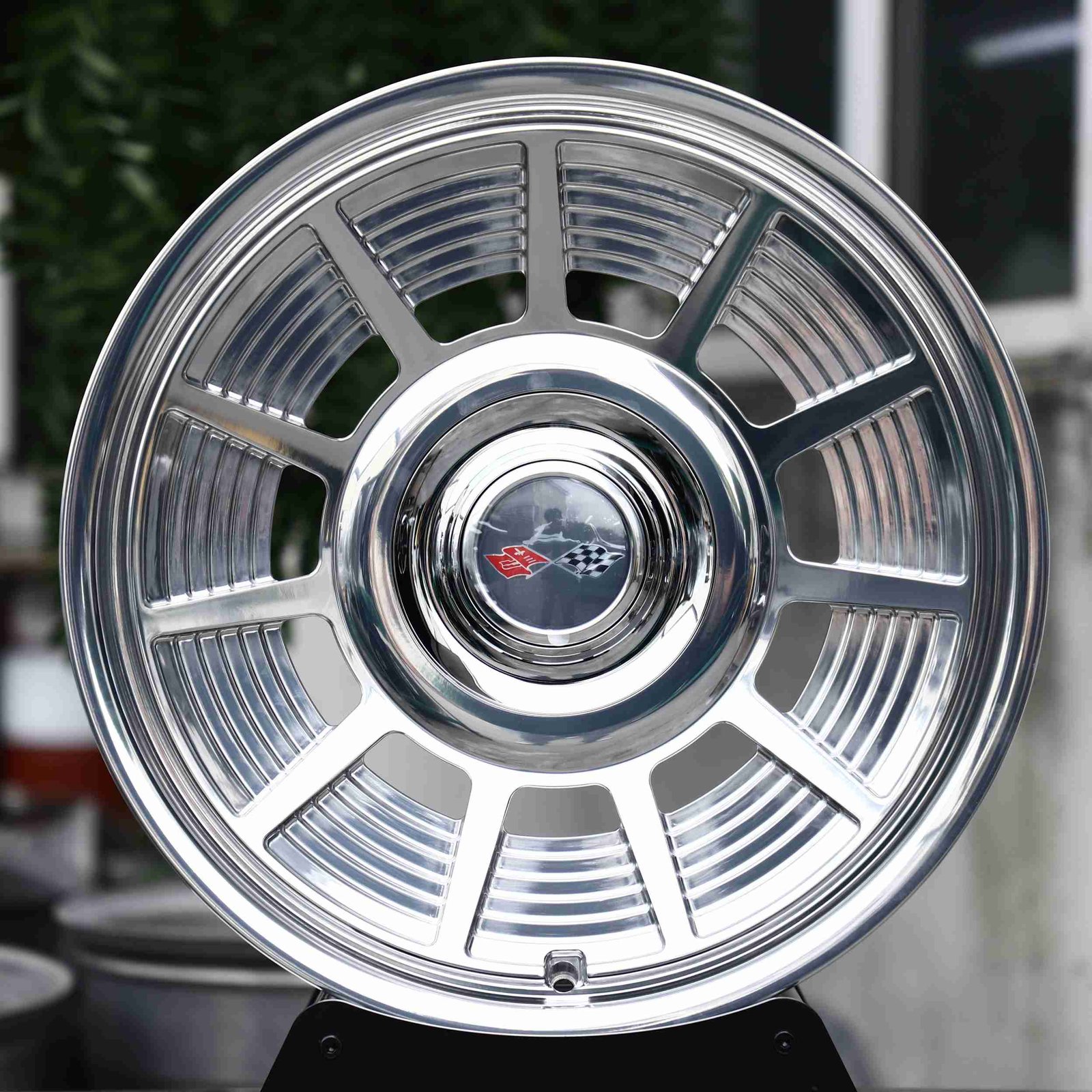 Chevrolet Corvette C8 wheels – Matte Silver Semi-Full-Face (Corvette OEM-Style), front view