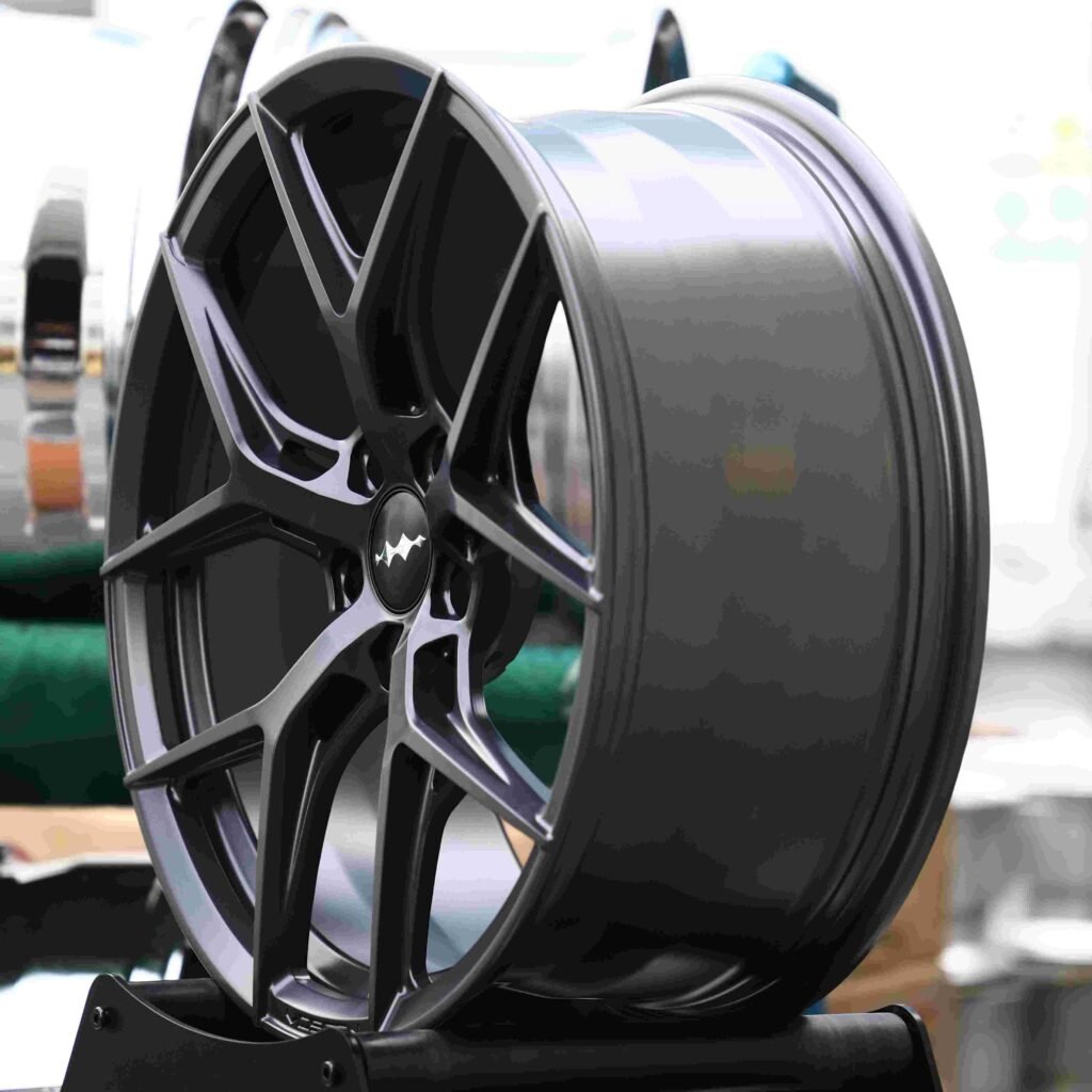 5x115 wheels – Matte Silver Side-Milled (Buick OEM-Style), side view