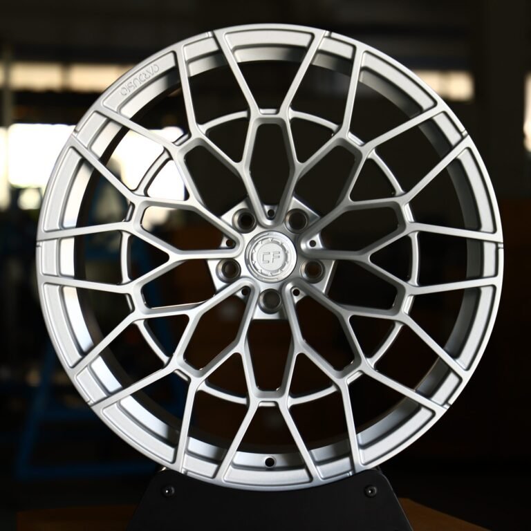 Audi A6 wheels – Matte Silver / Silver Cut-Out, front view