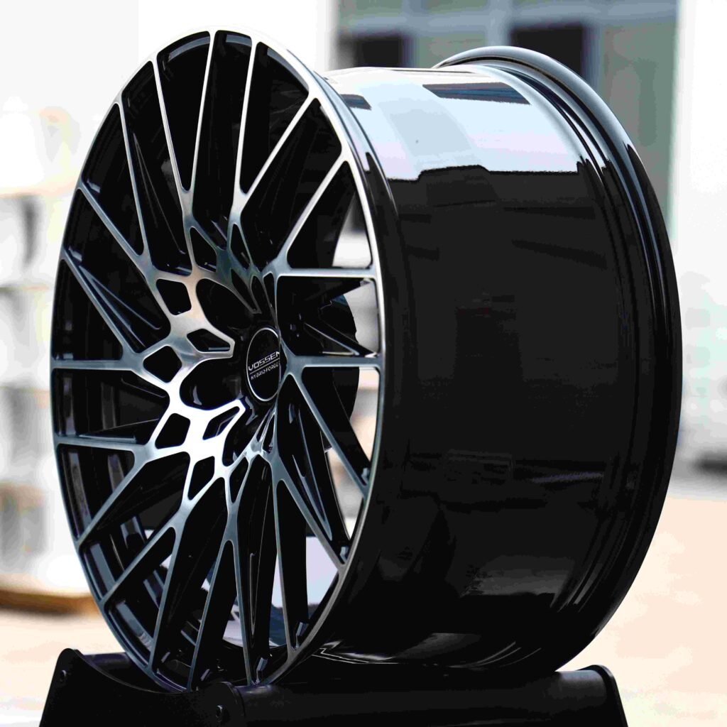 5x114.3 wheels – Matte Silver Split Directional Milled (Vossen-Style), side view