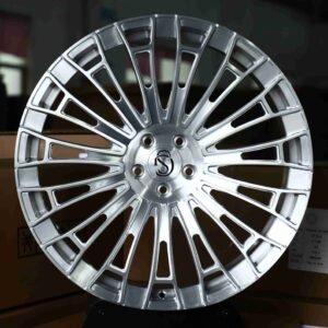 Porsche 911 / BMW M3 Forged Wheels – Brushed Silver Multi-Spoke (5-Lug)