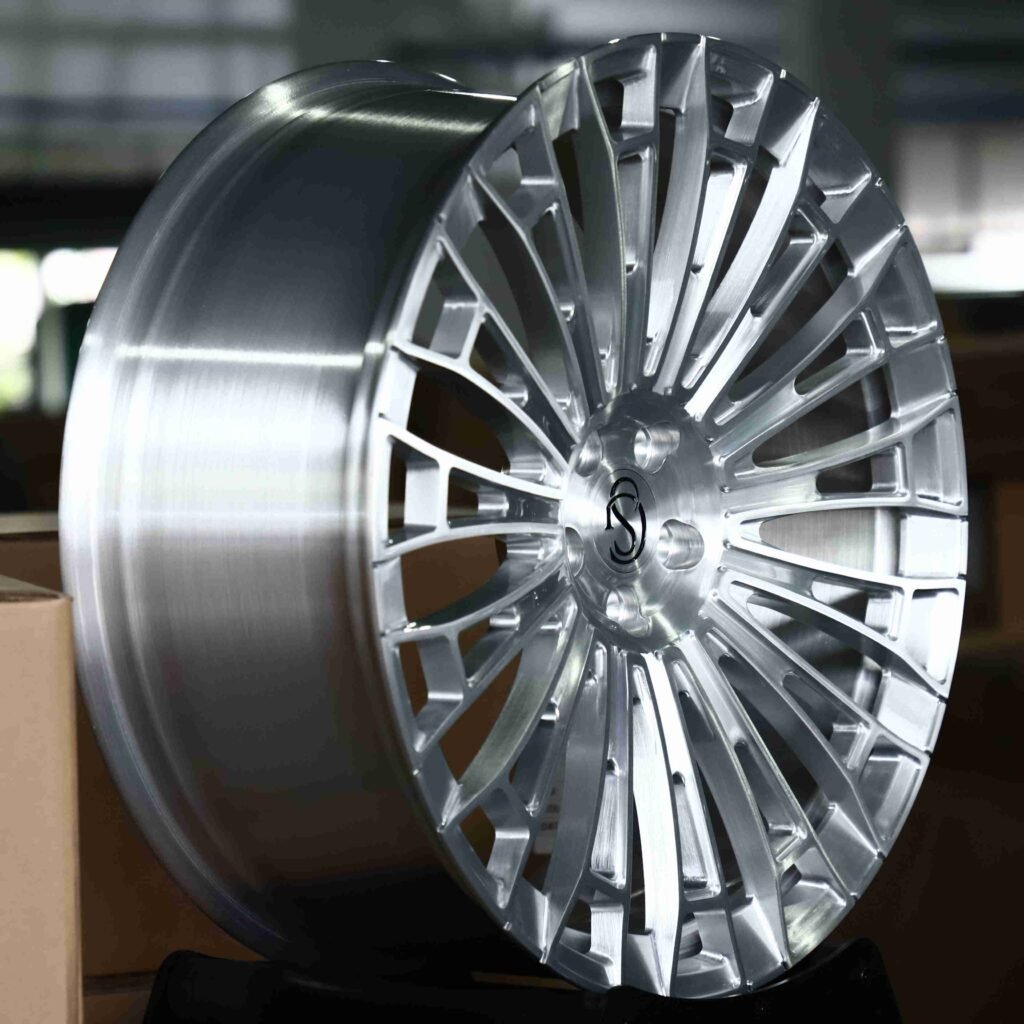 5x130 wheels – Matte Silver Split, side view