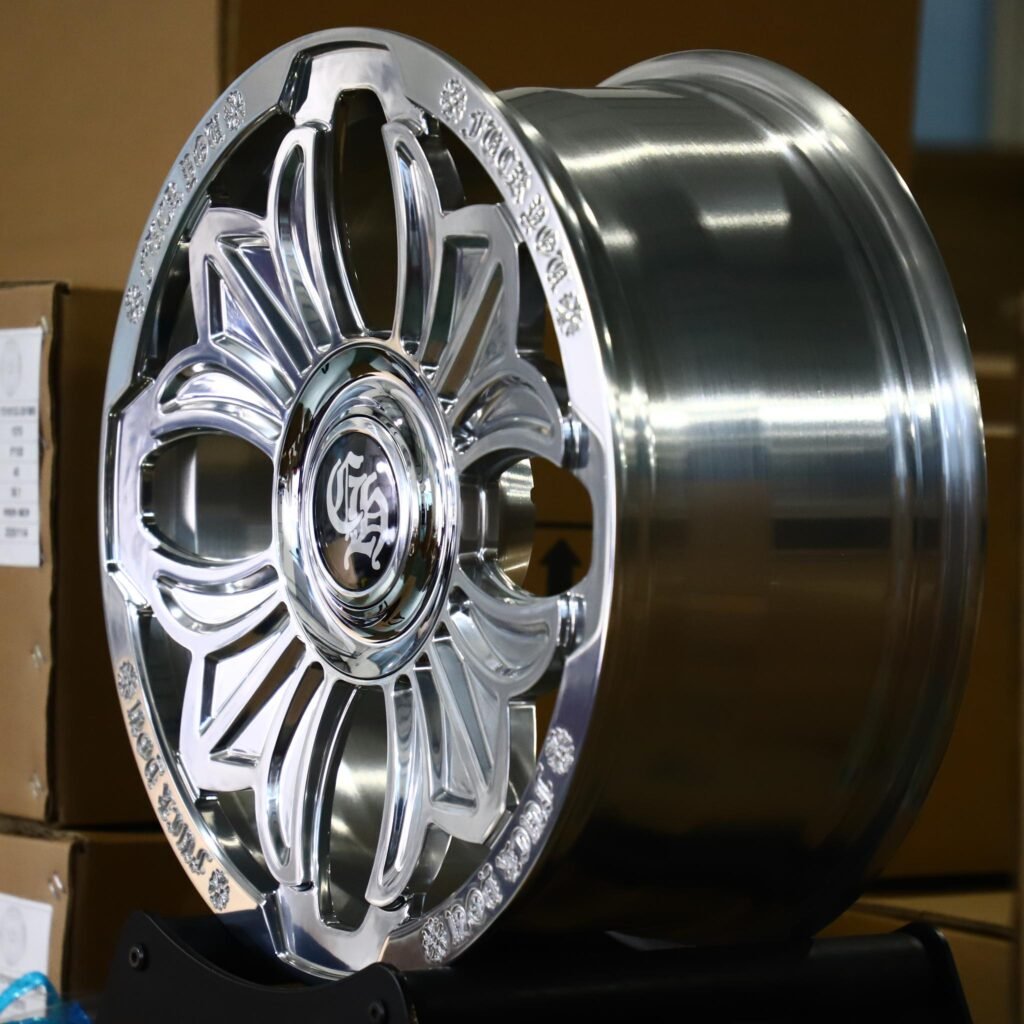 5x130 wheels – Matte Silver Split, side view