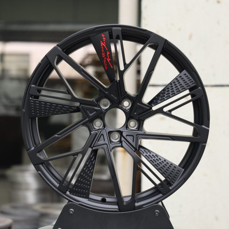 Audi A6 wheels – Matte Silver Split-Spoke, front view