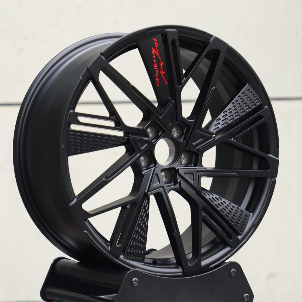 5x112 wheels – Matte Silver Split-Spoke, side view