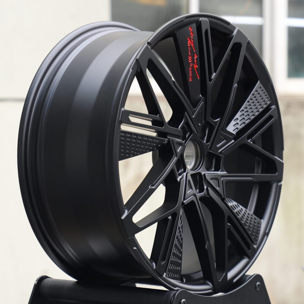 Audi A4 B9 wheels – Matte Silver Split-Spoke, lip and barrel detail