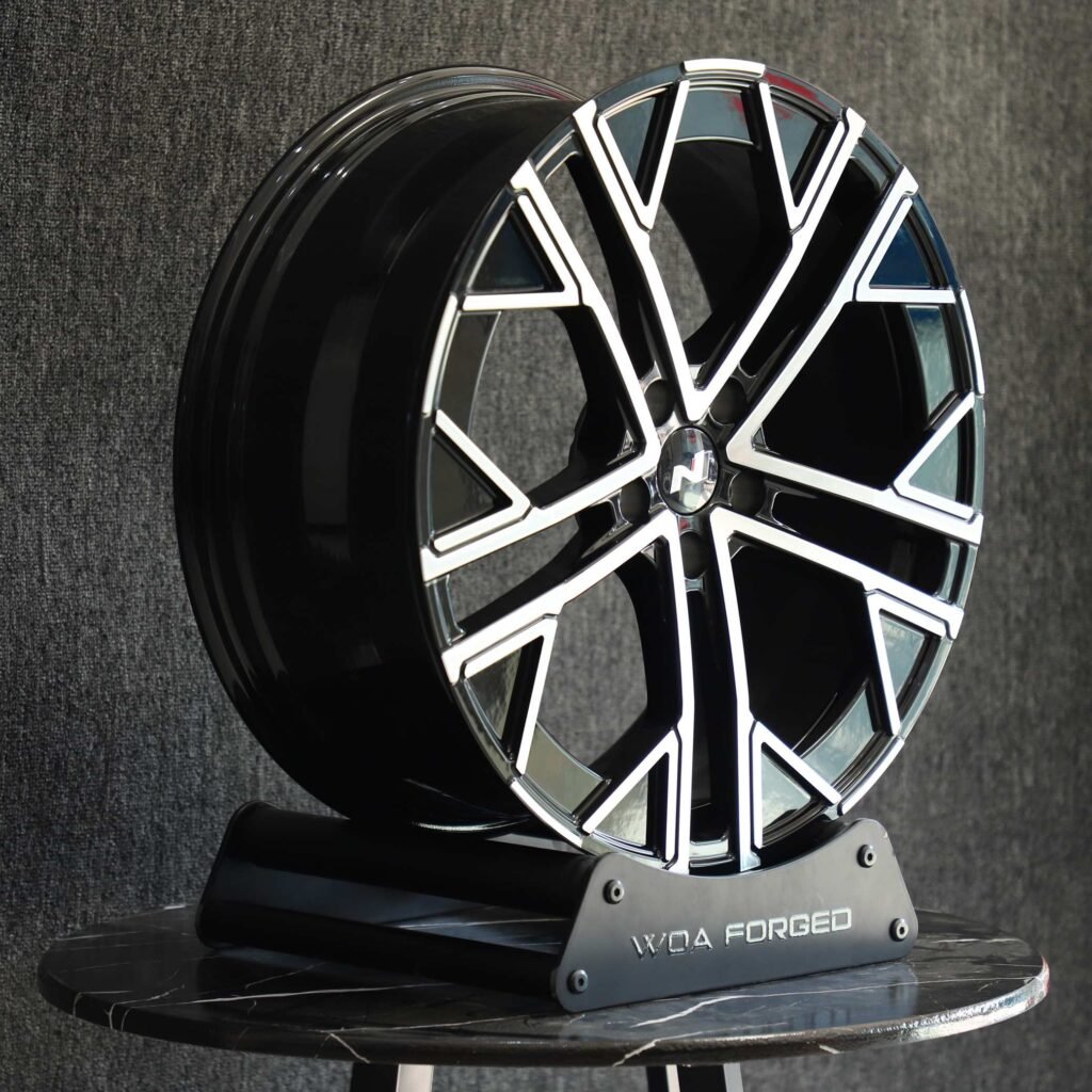 5x114.3 wheels – Hyundai N Style Matte Silver Split-Spoke Machined Face, side view