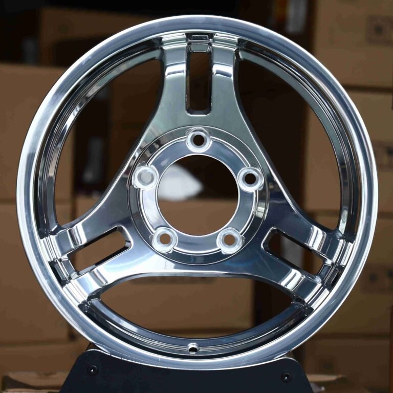 Porsche 911 wheels – Matte Silver Triangular Spoke, front view