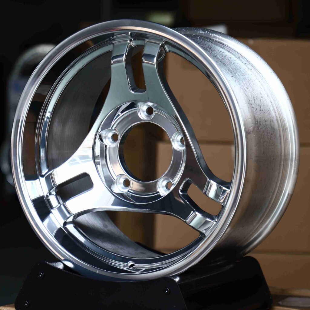 BMW M3 wheels – Matte Silver Triangular Spoke, angled view