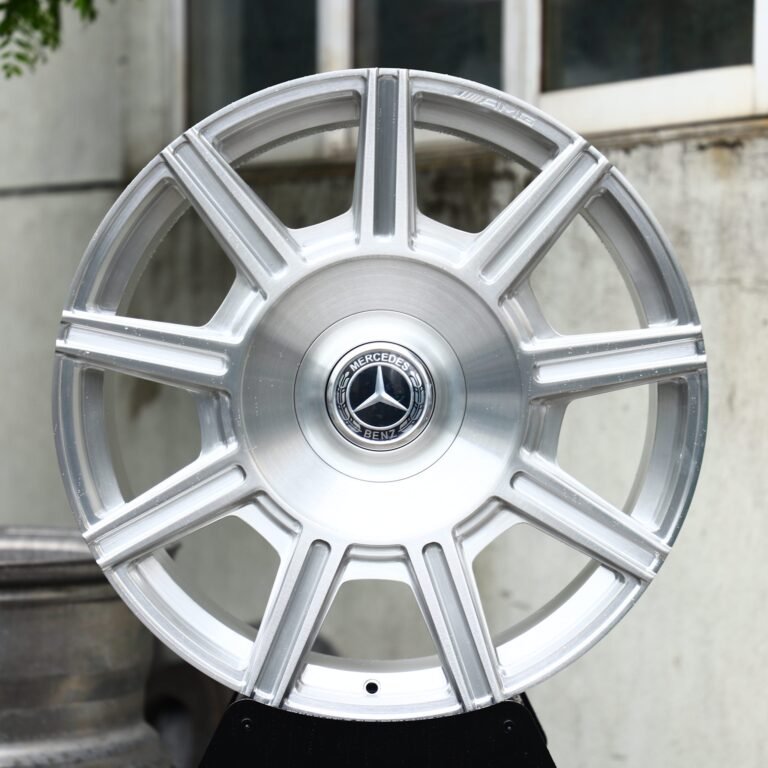 Mercedes-Benz E-Class wheels – Brushed Silver Twin 10-Spoke (Mercedes-Benz OEM-Style), front view