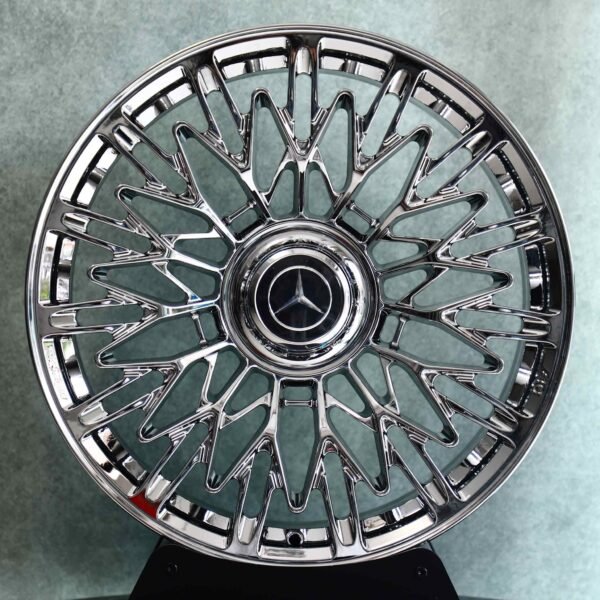 Mercedes-Benz E-Class wheels – Chrome Mesh Polished Lip (Mercedes-Benz OEM-Style), front view
