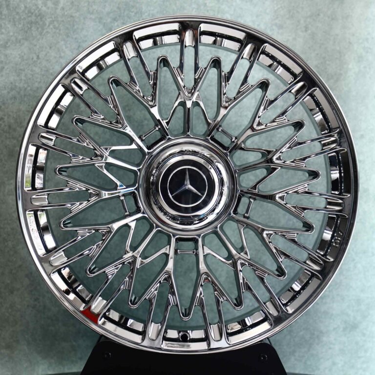 Mercedes-Benz E-Class wheels – Chrome Mesh Polished Lip (Mercedes-Benz OEM-Style), front view