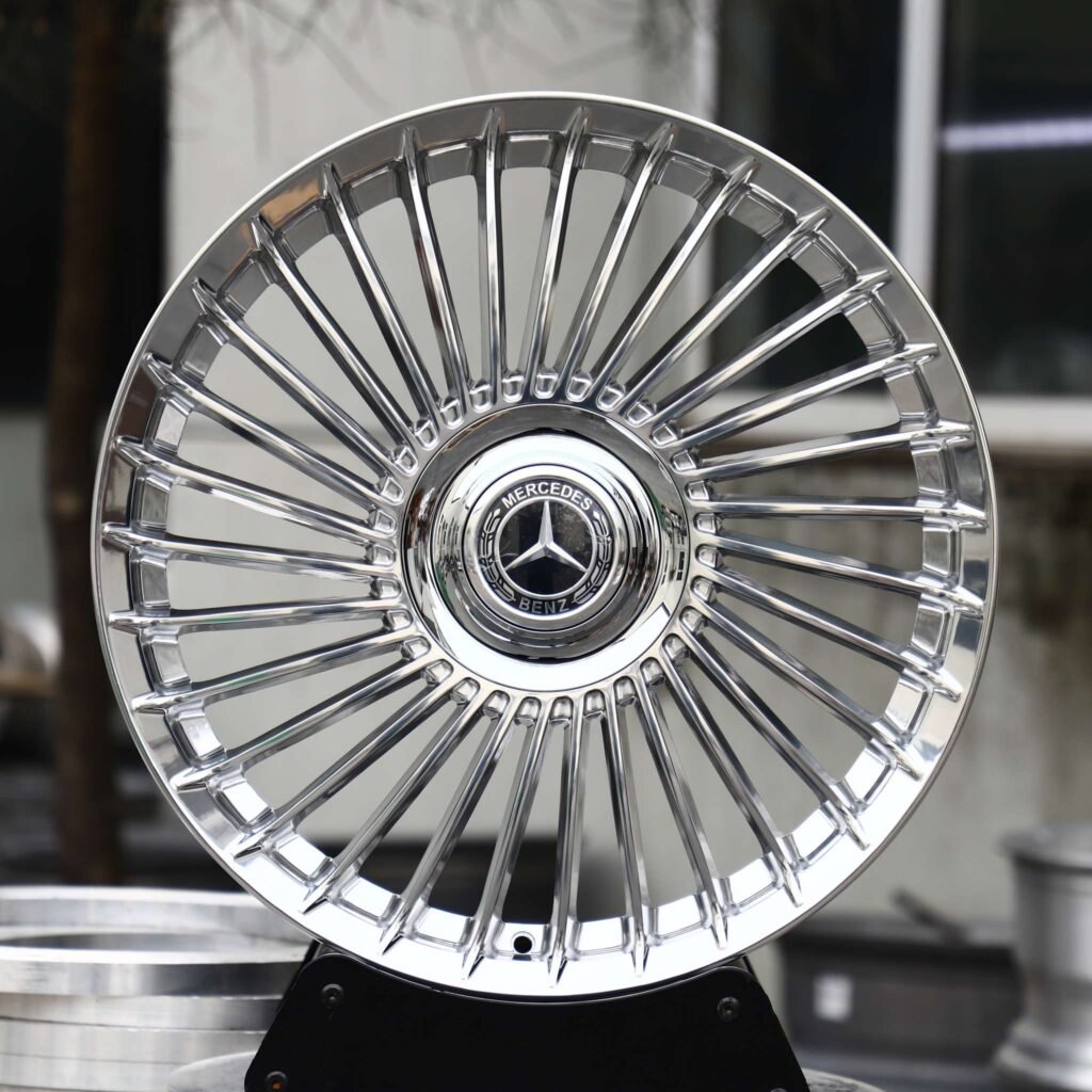 Mercedes-Benz E-Class wheels – Chrome Multi-Spoke (Mercedes-Benz OEM-Style), front view
