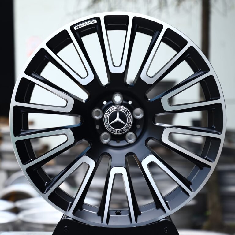 Mercedes-Benz E-Class wheels – Gloss Black Machined Multi-Spoke (Mercedes-Benz OEM-Style), front view
