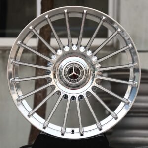 Mercedes-Benz OEM-Style Hyper Silver 20-Spoke Polished Lip Forged Wheels – Mercedes-Benz E-Class / S-Class Fitment (5-Lug)