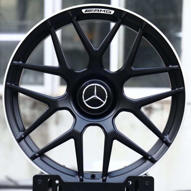 Mercedes-Benz E-Class wheels – Matte Black 7 Y-Spoke (Mercedes-Benz OEM-Style), front view
