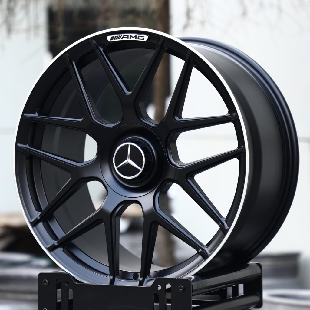 Mercedes-Benz S-Class wheels – Matte Black 7 Y-Spoke (Mercedes-Benz OEM-Style), angled view