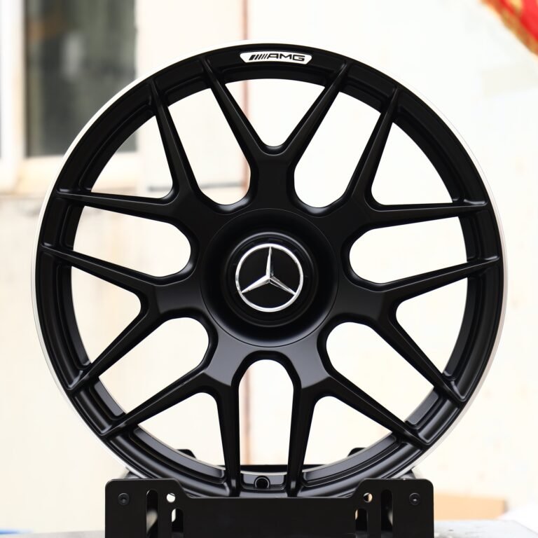 Mercedes-Benz E-Class wheels – Matte Black 7 Y-Spoke (Mercedes-Benz OEM-Style), front view