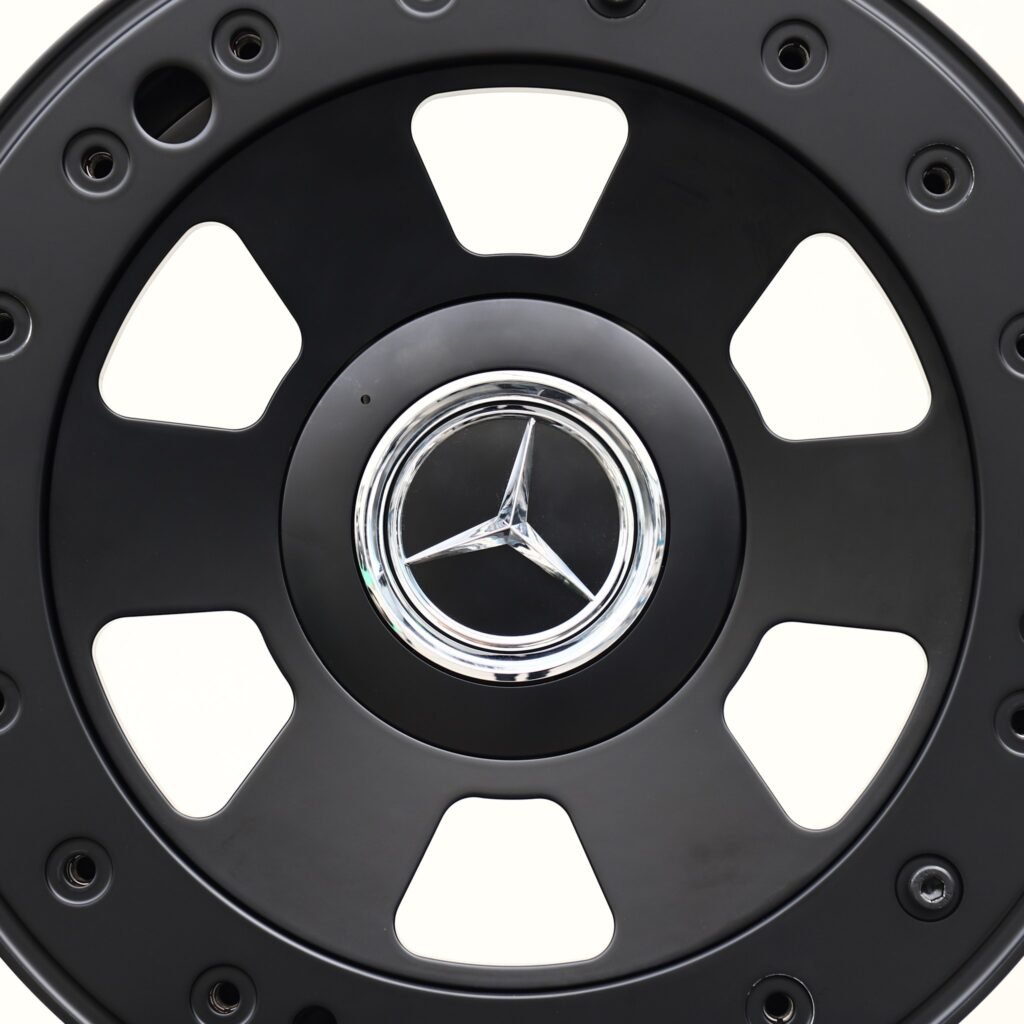 Mercedes-Benz S-Class wheels – Matte Black Steelie-Style Beadlock (Mercedes-Benz OEM-Style), angled view