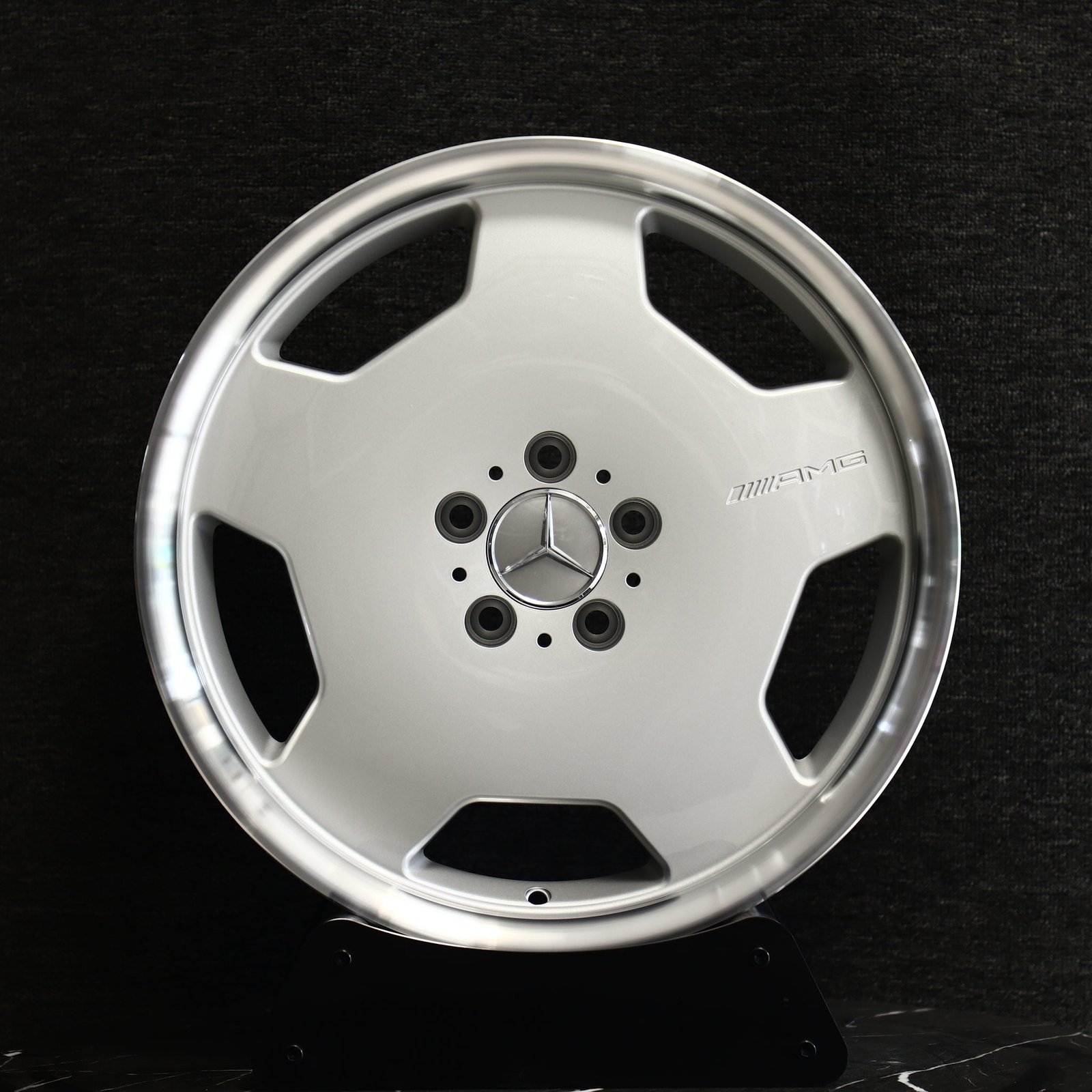 Mercedes-Benz E-Class wheels – Silver 5-Spoke Polished Deep Lip (Mercedes-Benz OEM-Style), front view