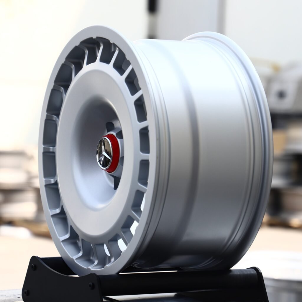 5x112 wheels – Silver Slotted Dish (Mercedes-Benz OEM-Style), side view