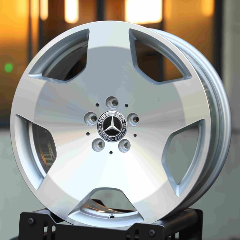 Mercedes-Benz E-Class wheels – Bright Silver 5-Spoke Full-Face, front view