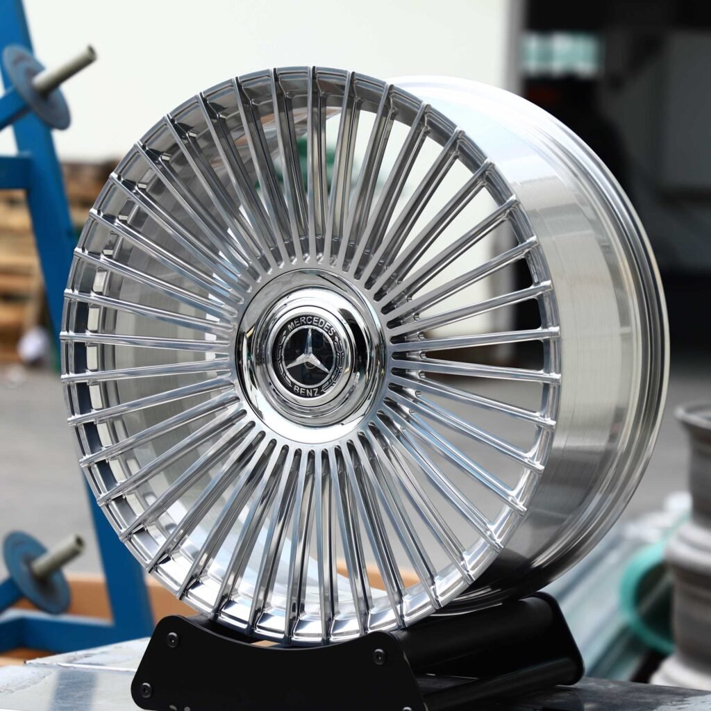 Mercedes-Benz Style Bright Silver Multi-Spoke Forged Wheels - Mercedes-Benz E-Class / Mercedes-Benz S-Class Fitment (5-Lug) view 3