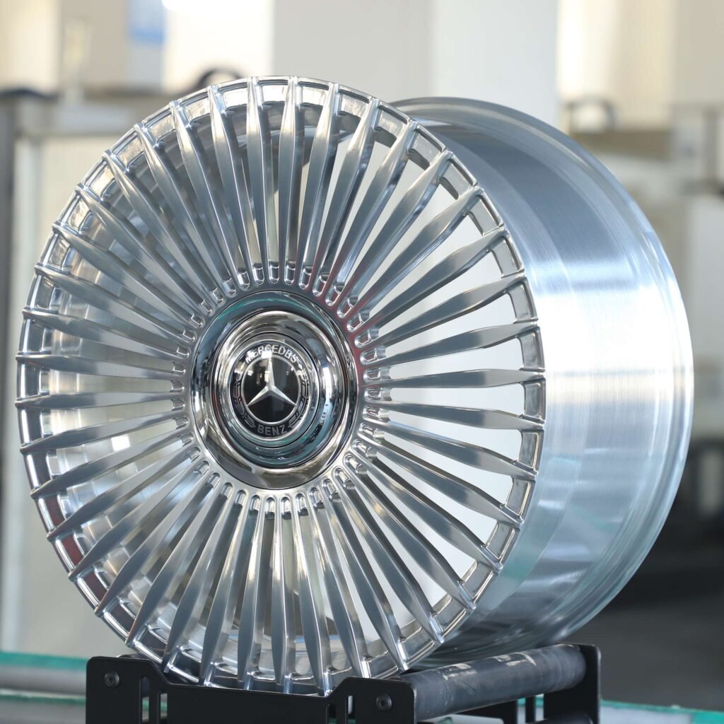 5x112 wheels – Bright Silver Multi-Spoke, side view