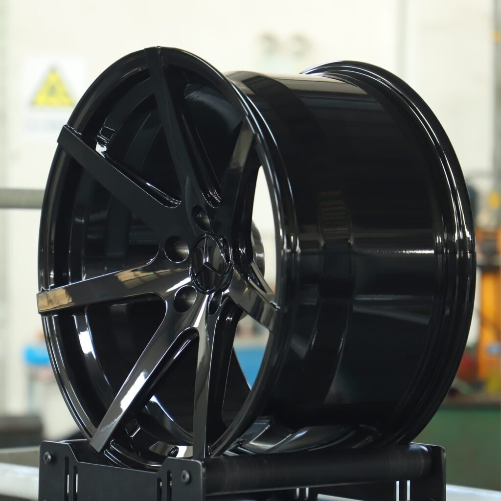 Mercedes-Benz S-Class wheels – Gloss Black 5-Spoke, angled view