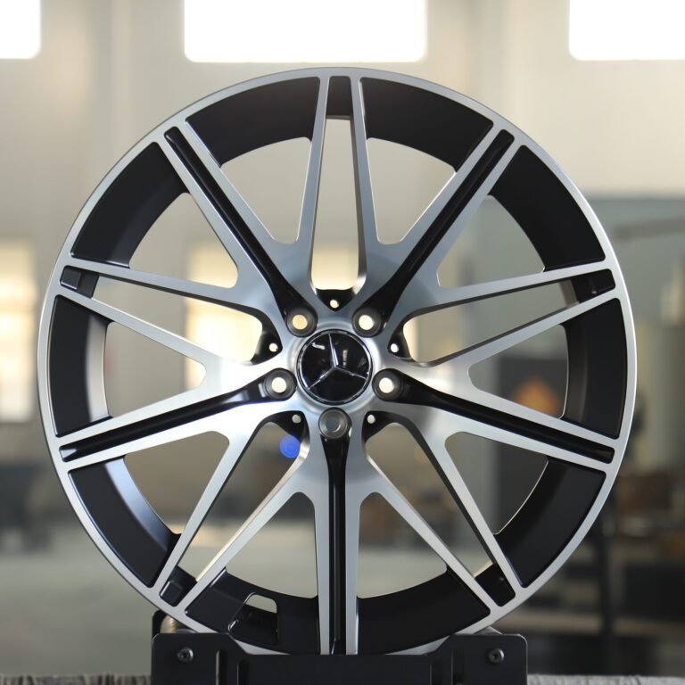 Mercedes-Benz E-Class wheels – Gloss Black 5-Spoke Machined Face, front view