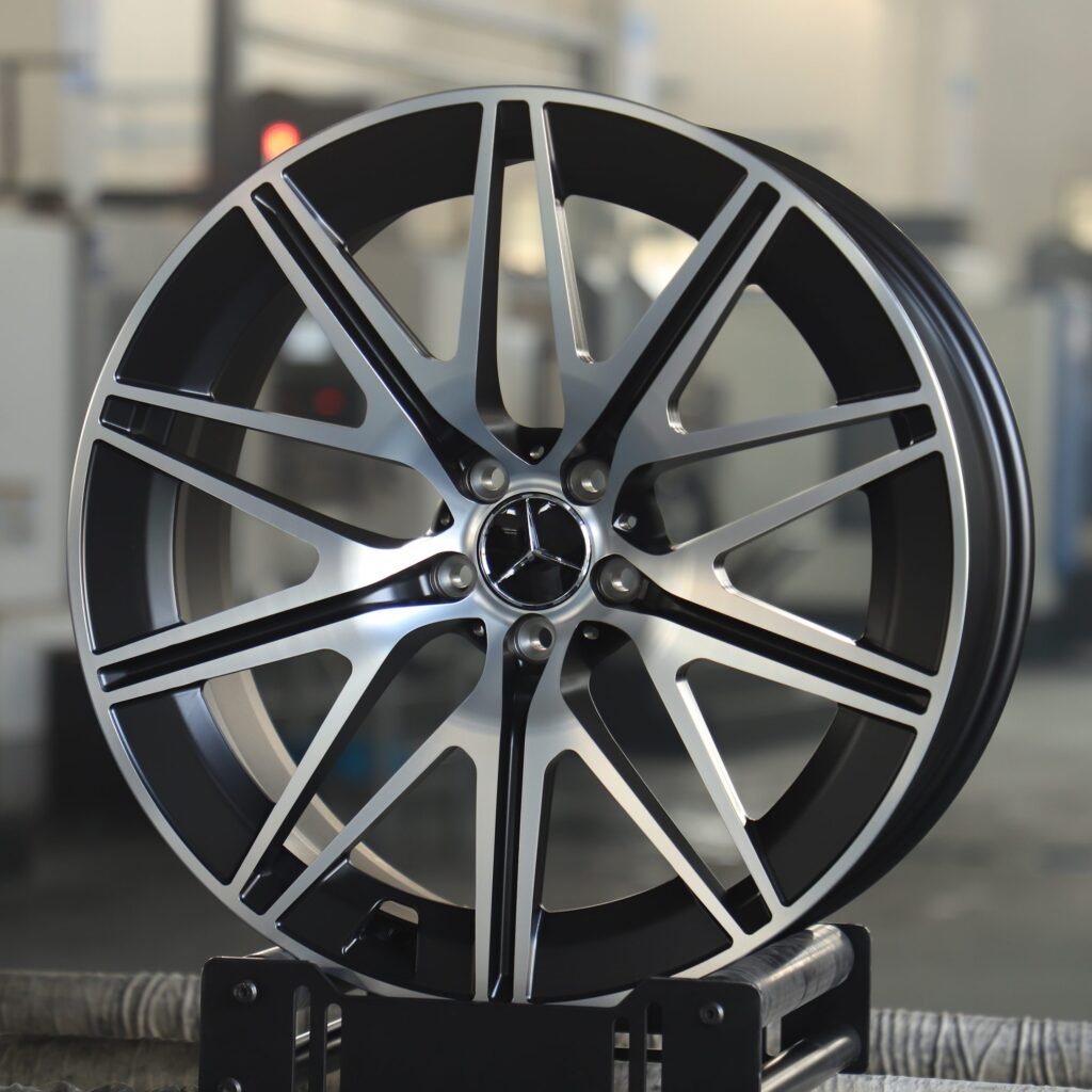 Mercedes-Benz S-Class wheels – Gloss Black 5-Spoke Machined Face, angled view